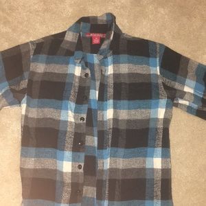 Long Sleeve Blue and Black Flannel